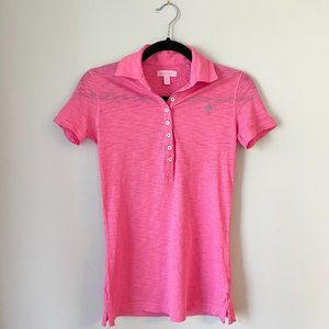 Lilly Pulitzer Pink Polo Pima Cotton Top XS
